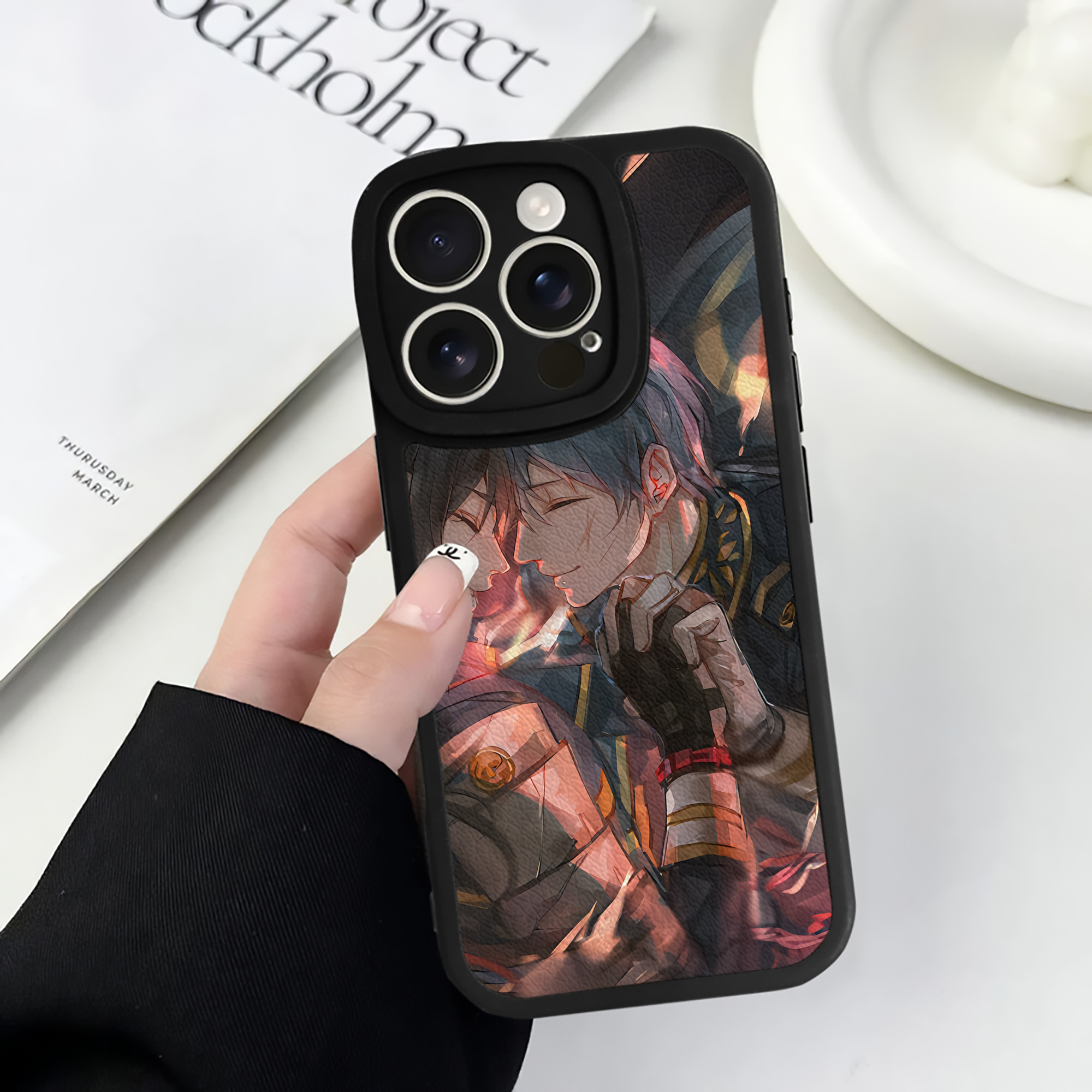 （画像用） 刀剣乱舞 Touken Ranbu 【iPhone 16シリーズ対応】シリコンスマホケース（レザー調） 材質：シリコン